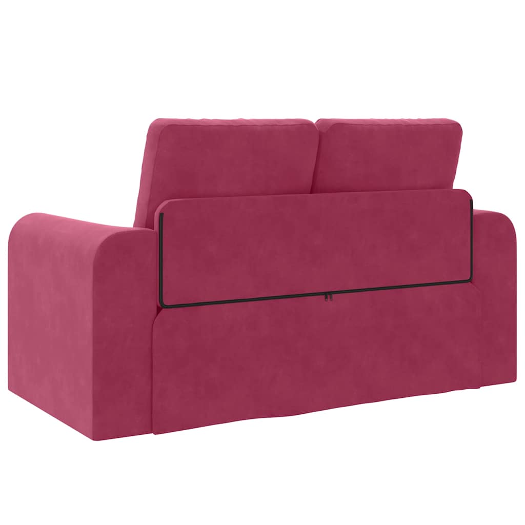 Sofa Bed Wine Red 148 x 71 x 83 cm Velvet